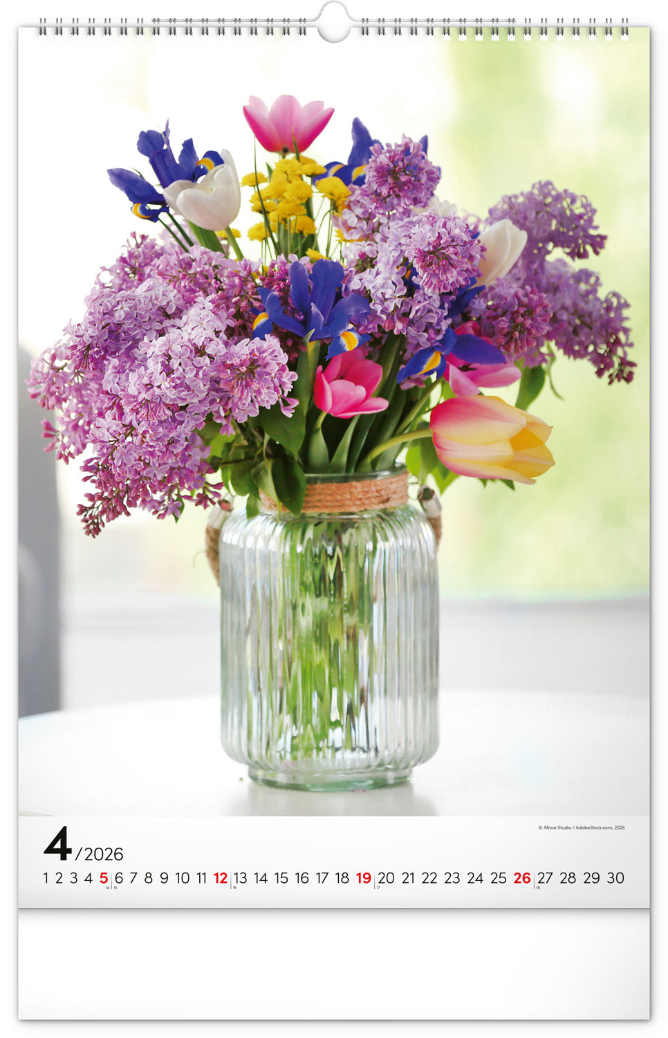 Wandkalender Blumenstrauß 2026, 33 x 46 cm