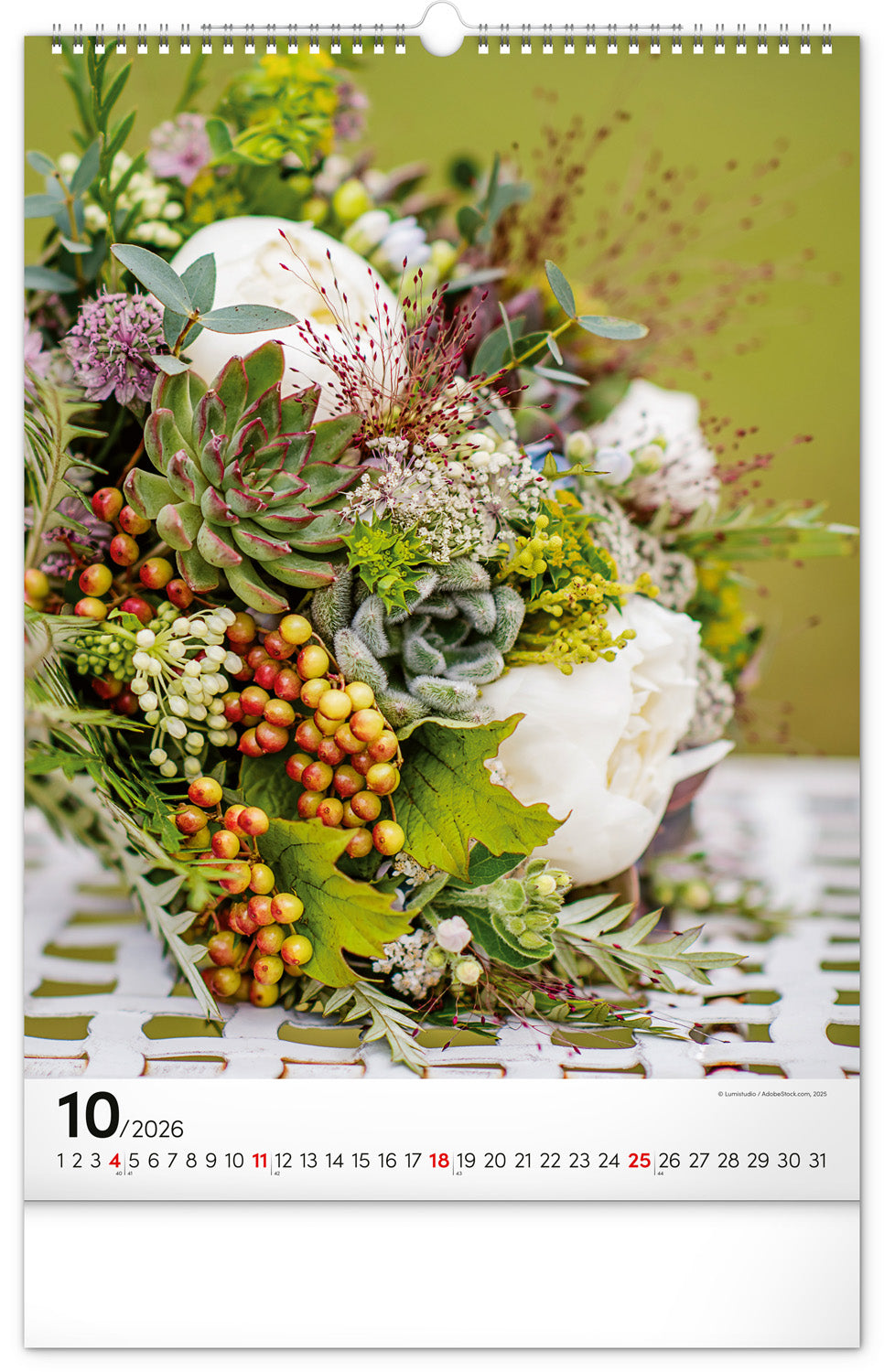 Wandkalender Blumenstrauß 2026, 33 x 46 cm