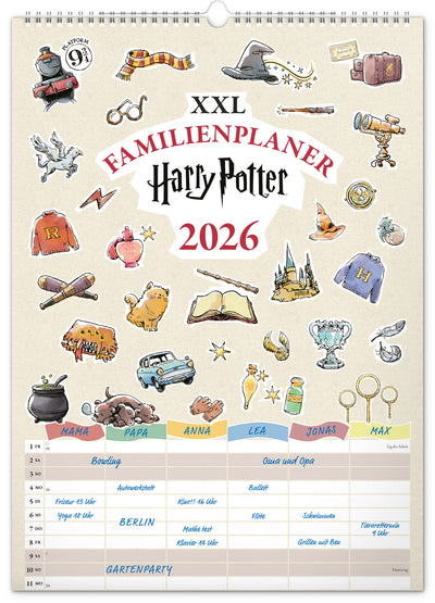 Familienplaner Harry Potter 2026, 33 × 46 cm