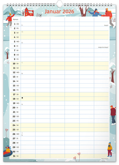 Familienplaner XXL 2026, 33 × 46 cm