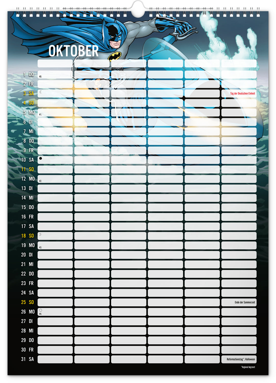 Familienplaner Batman 2026, 33 × 46 cm