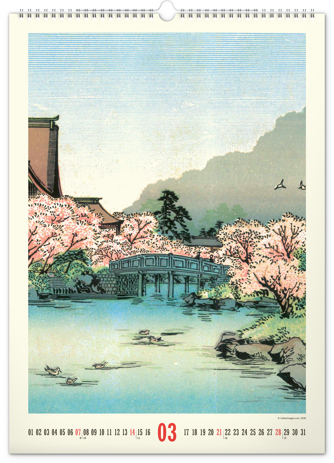 Wandkalender Vintage-Plakate – Japanische Kunst 2027, 33 x 46 cm