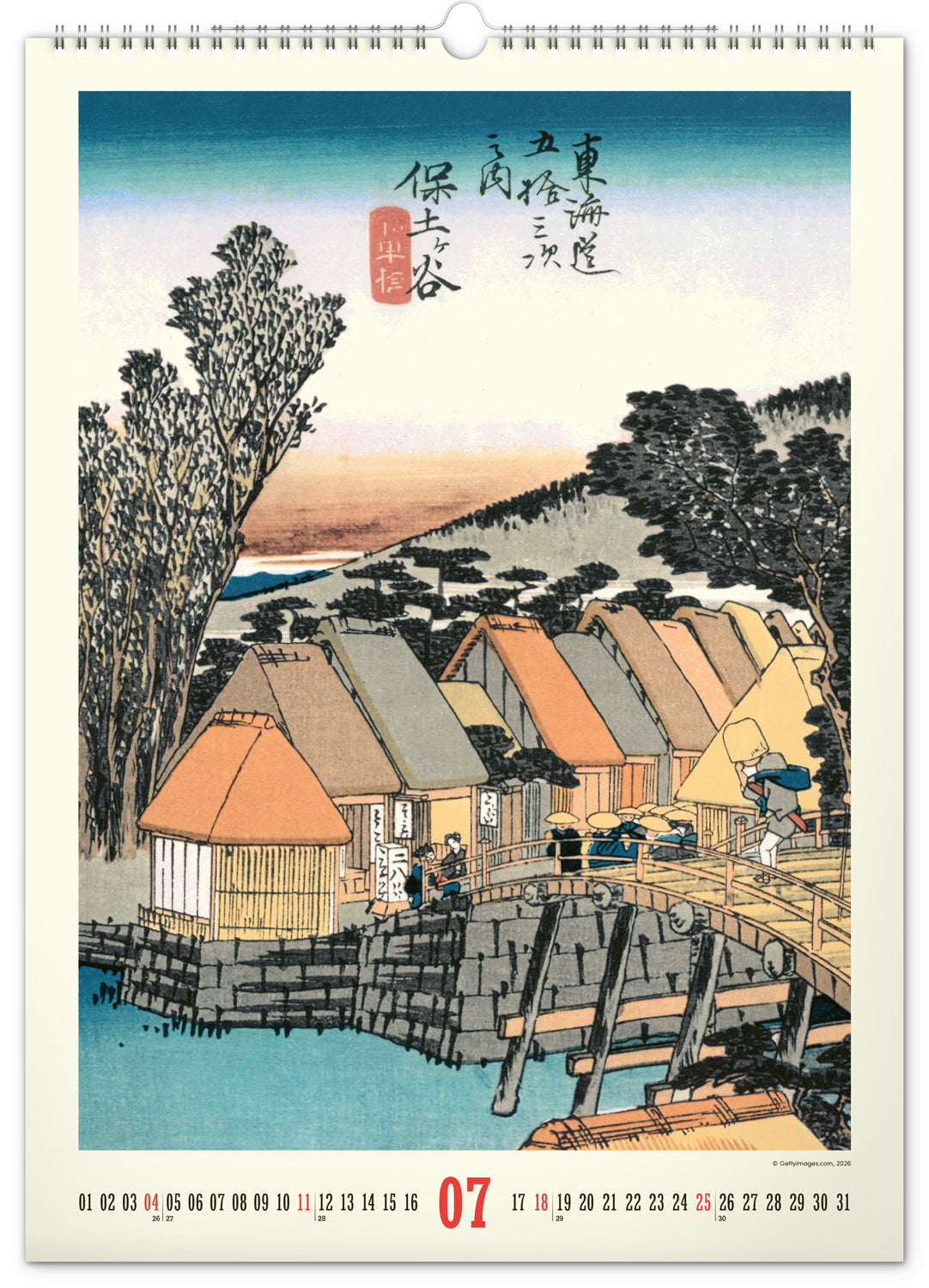 Wandkalender Vintage-Plakate – Japanische Kunst 2027, 33 x 46 cm