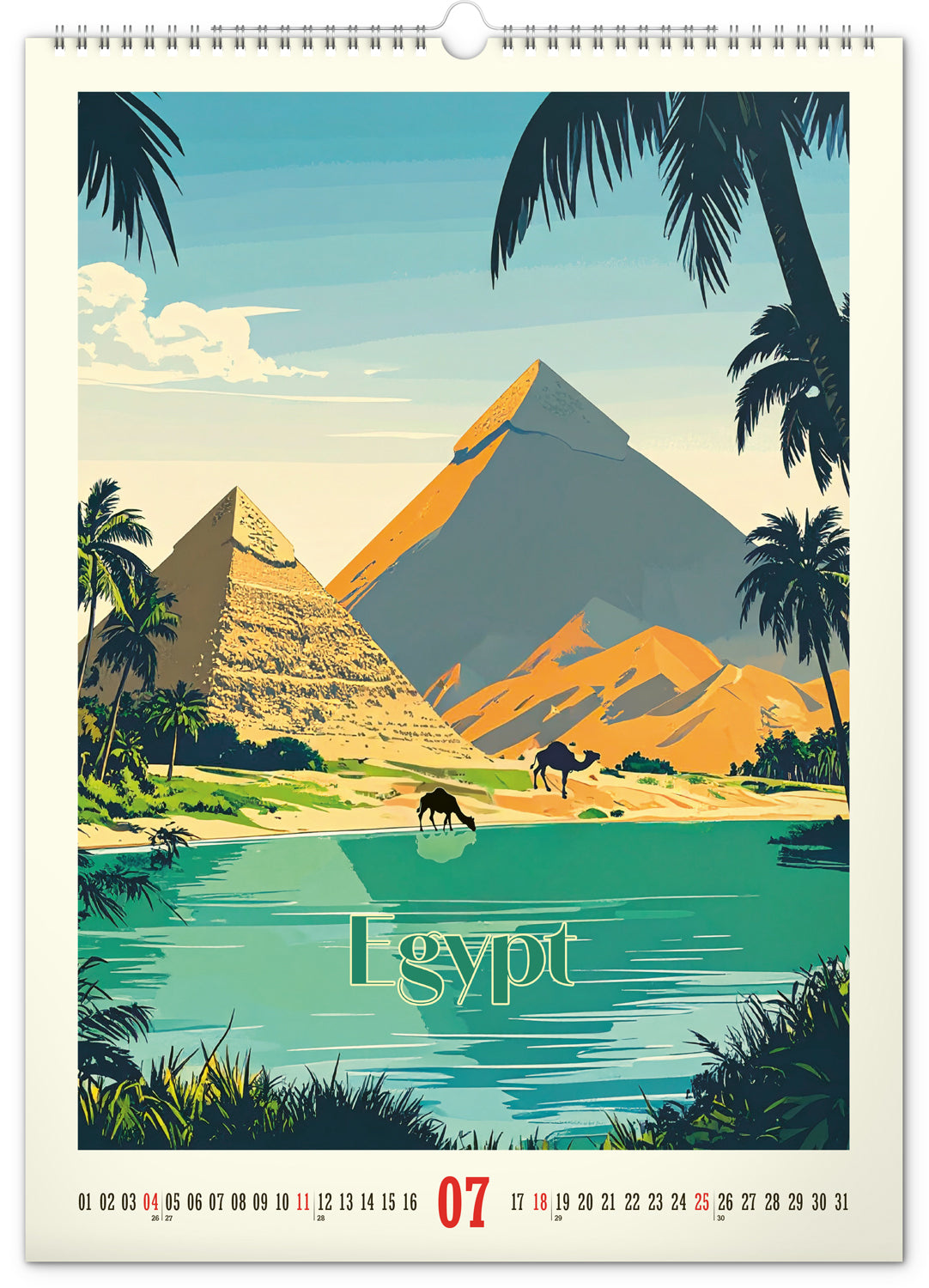 Wandkalender Vintage-Plakate – Ferne Länder 2027, 33 x 46 cm