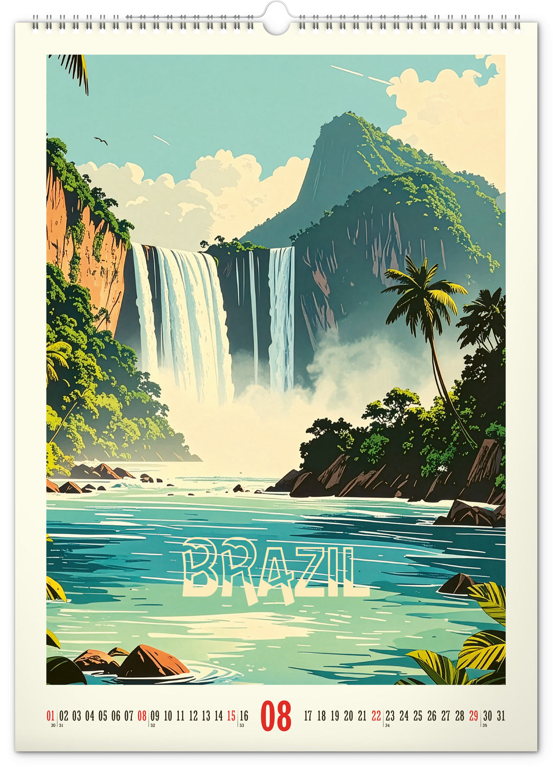 Wandkalender Vintage-Plakate – Ferne Länder 2027, 33 x 46 cm