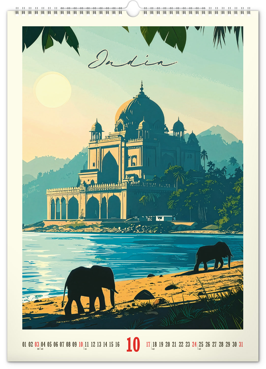 Wandkalender Vintage-Plakate – Ferne Länder 2027, 33 x 46 cm