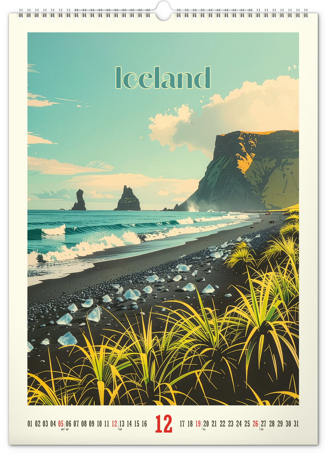 Wandkalender Vintage-Plakate – Ferne Länder 2027, 33 x 46 cm