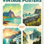 Wandkalender Vintage-Plakate – Ferne Länder 2027, 33 x 46 cm