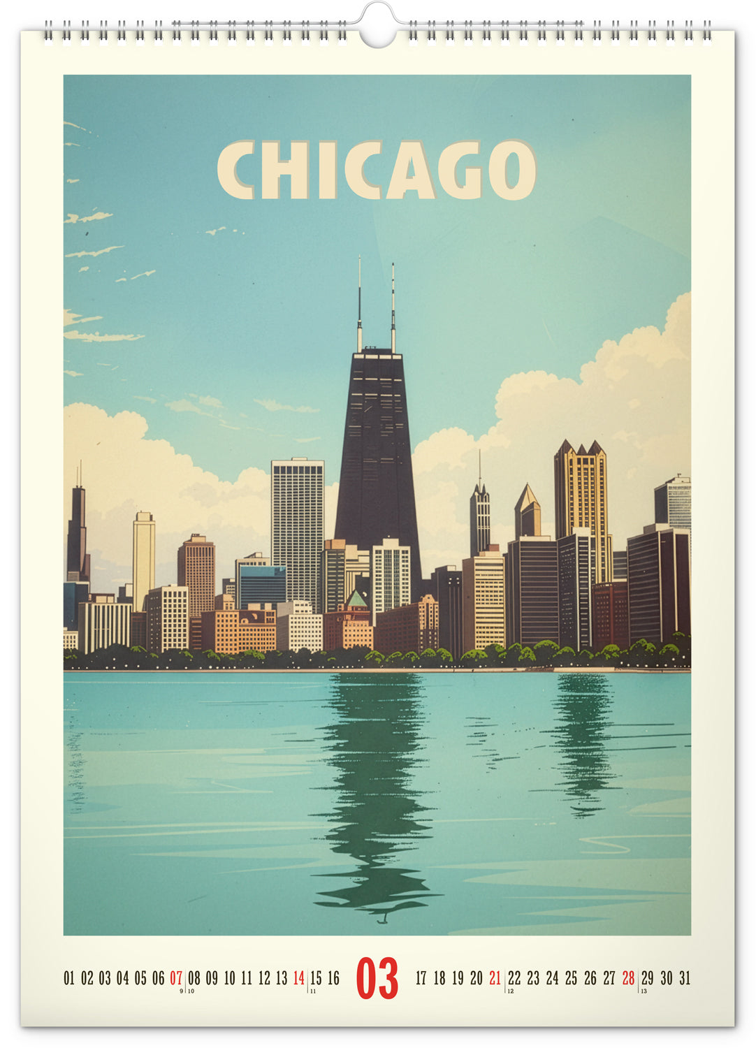 Wandkalender Vintage-Plakate – Weltstädte 2027, 33 x 46 cm