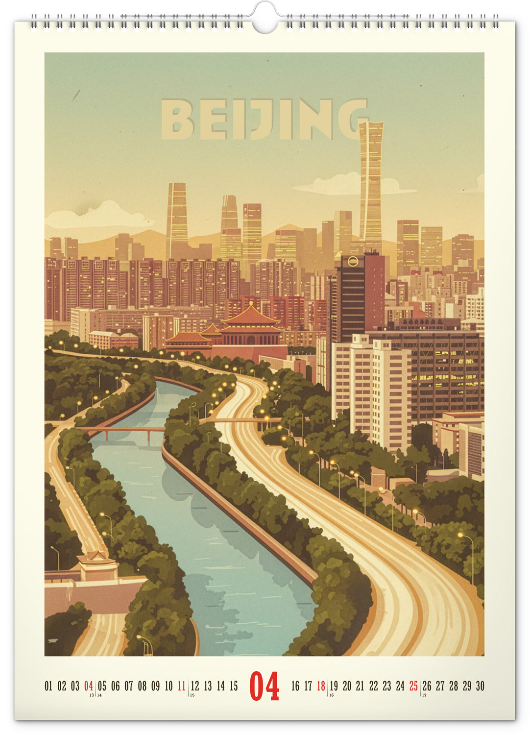 Wandkalender Vintage-Plakate – Weltstädte 2027, 33 x 46 cm