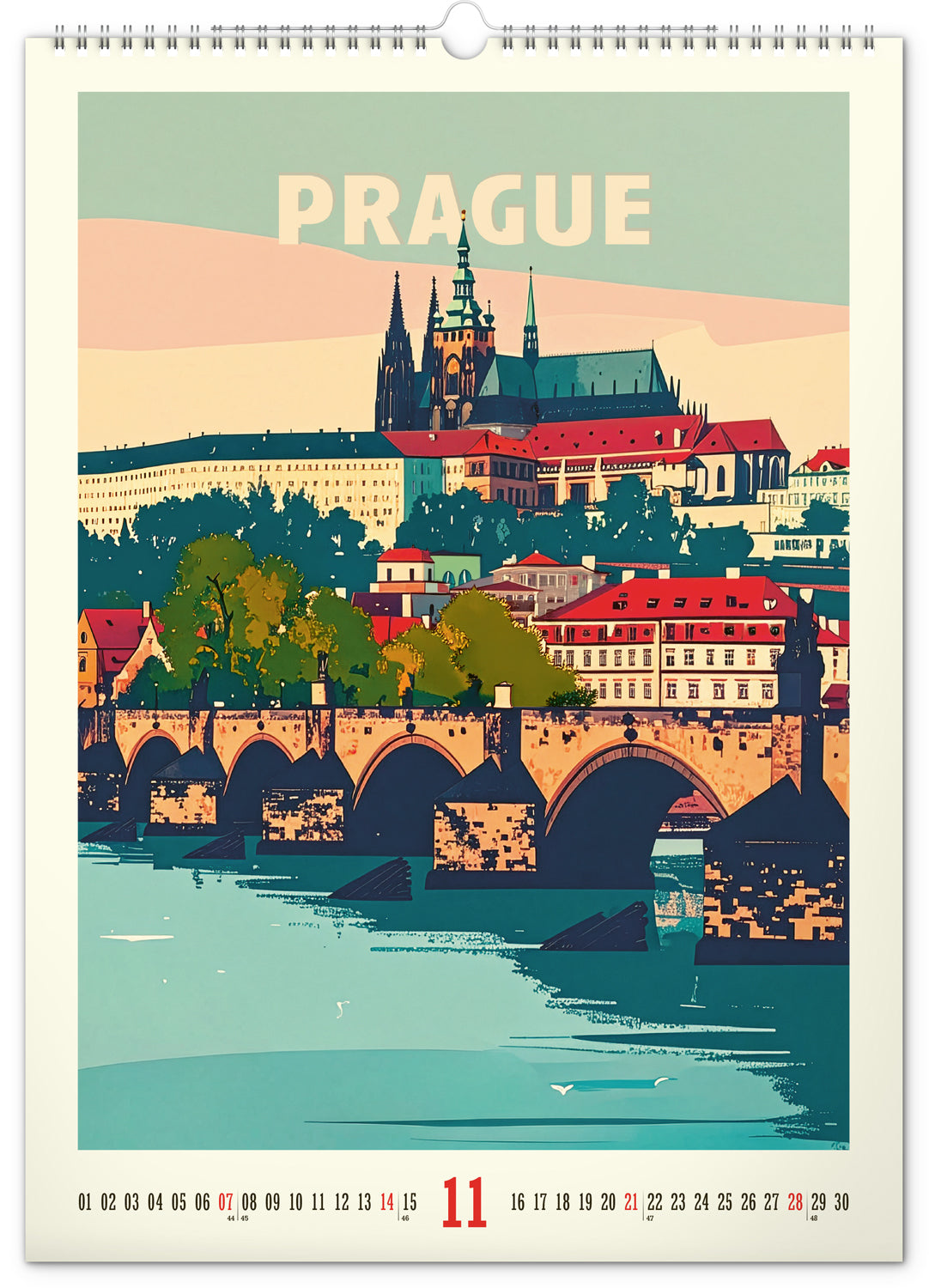 Wandkalender Vintage-Plakate – Weltstädte 2027, 33 x 46 cm