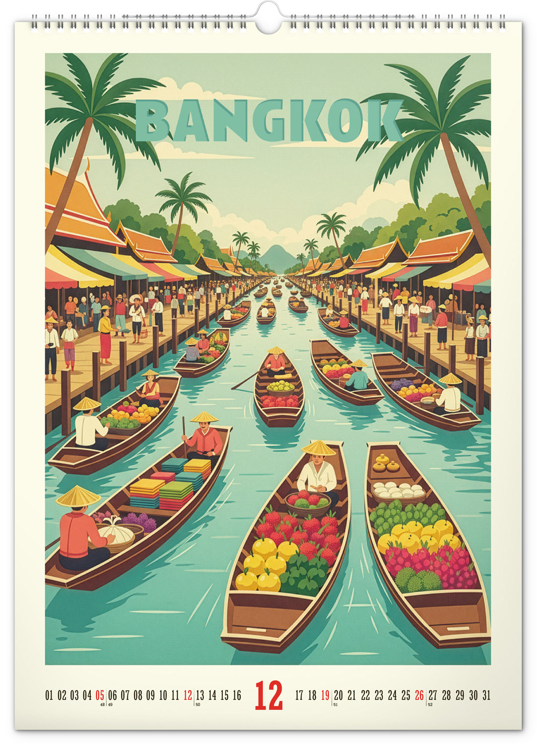 Wandkalender Vintage-Plakate – Weltstädte 2027, 33 x 46 cm