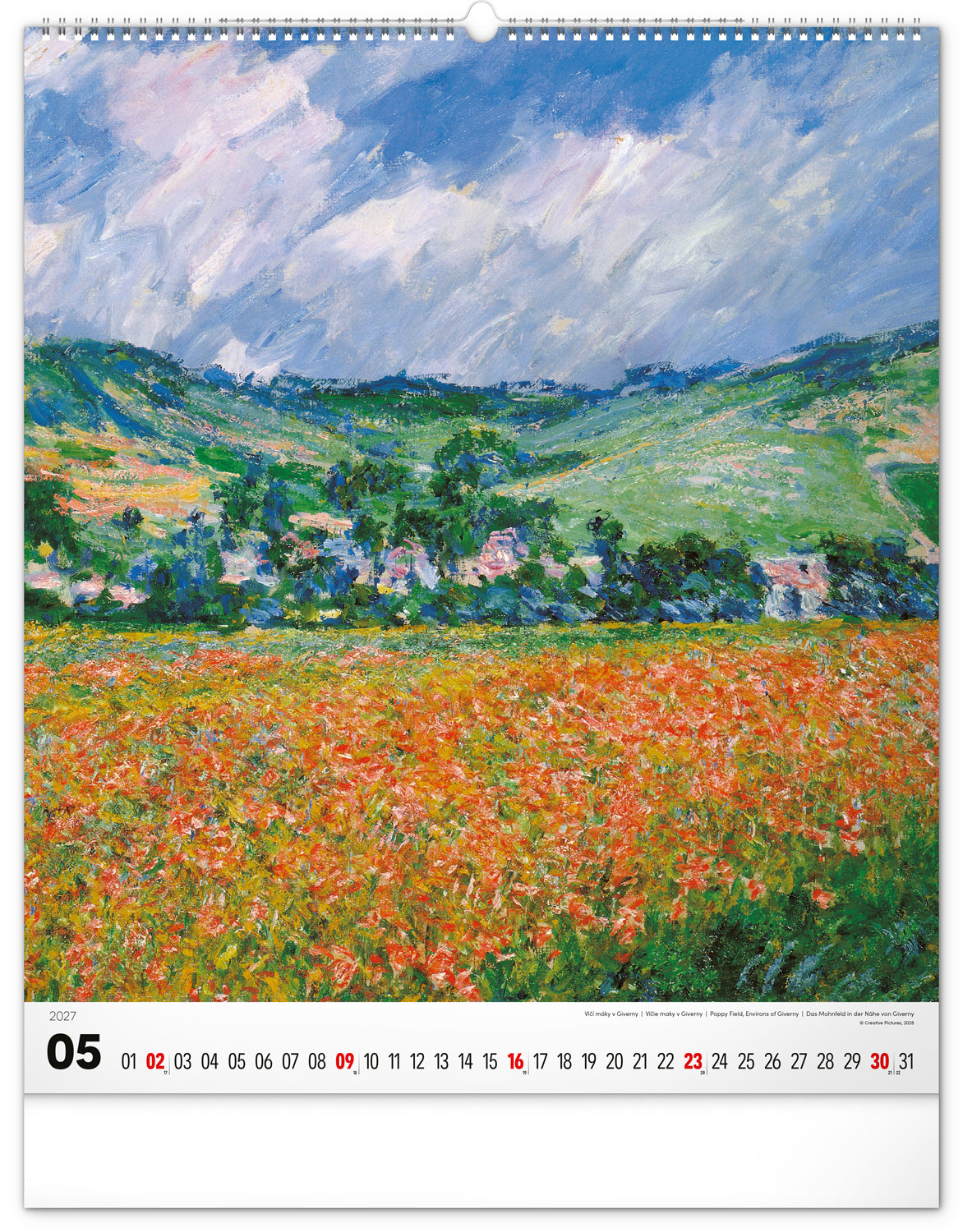 Wandkalender Claude Monet 2027, 48 x 56 cm