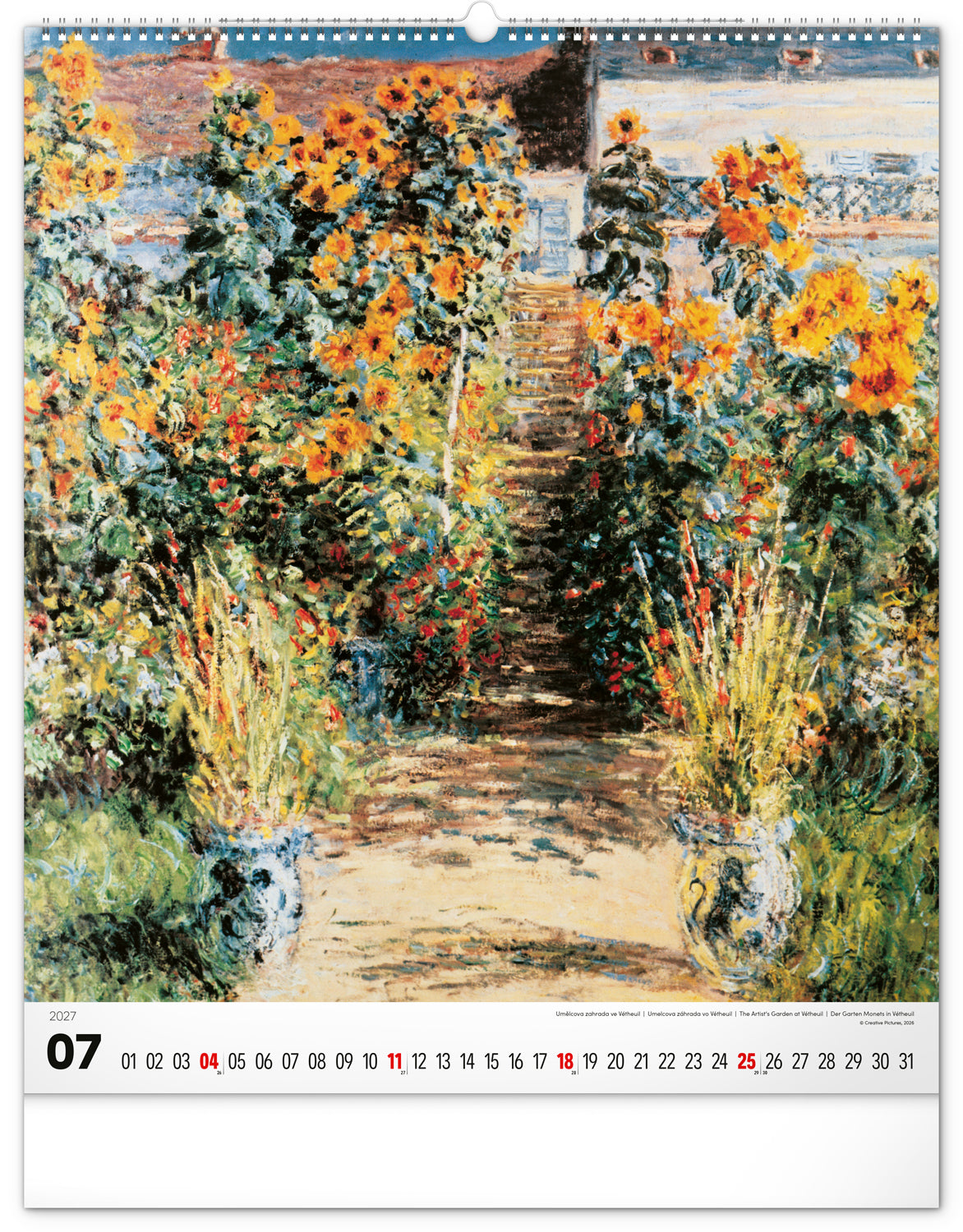 Wandkalender Claude Monet 2027, 48 x 56 cm