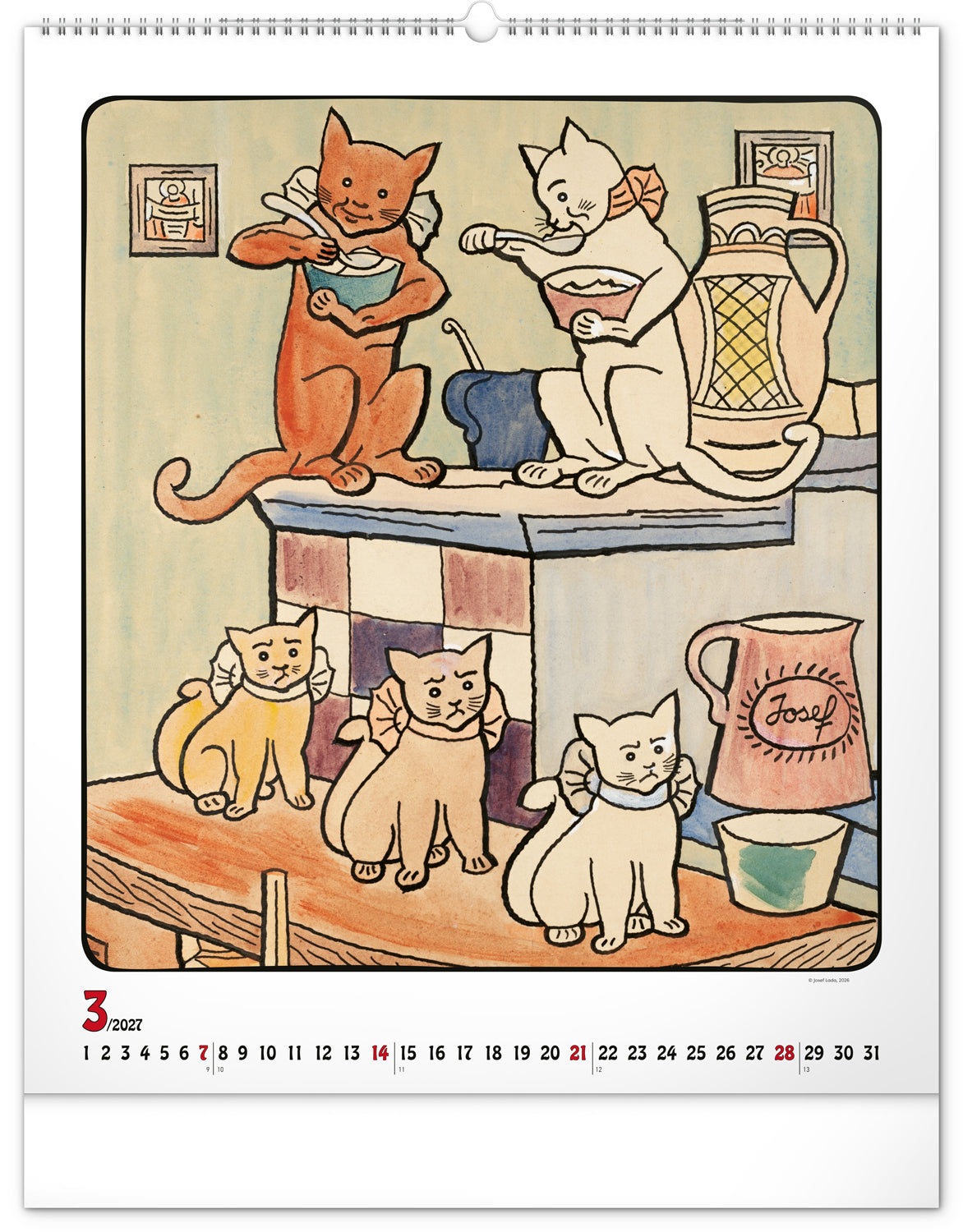 Wandkalender Josef Lada 2027, 48 x 56 cm