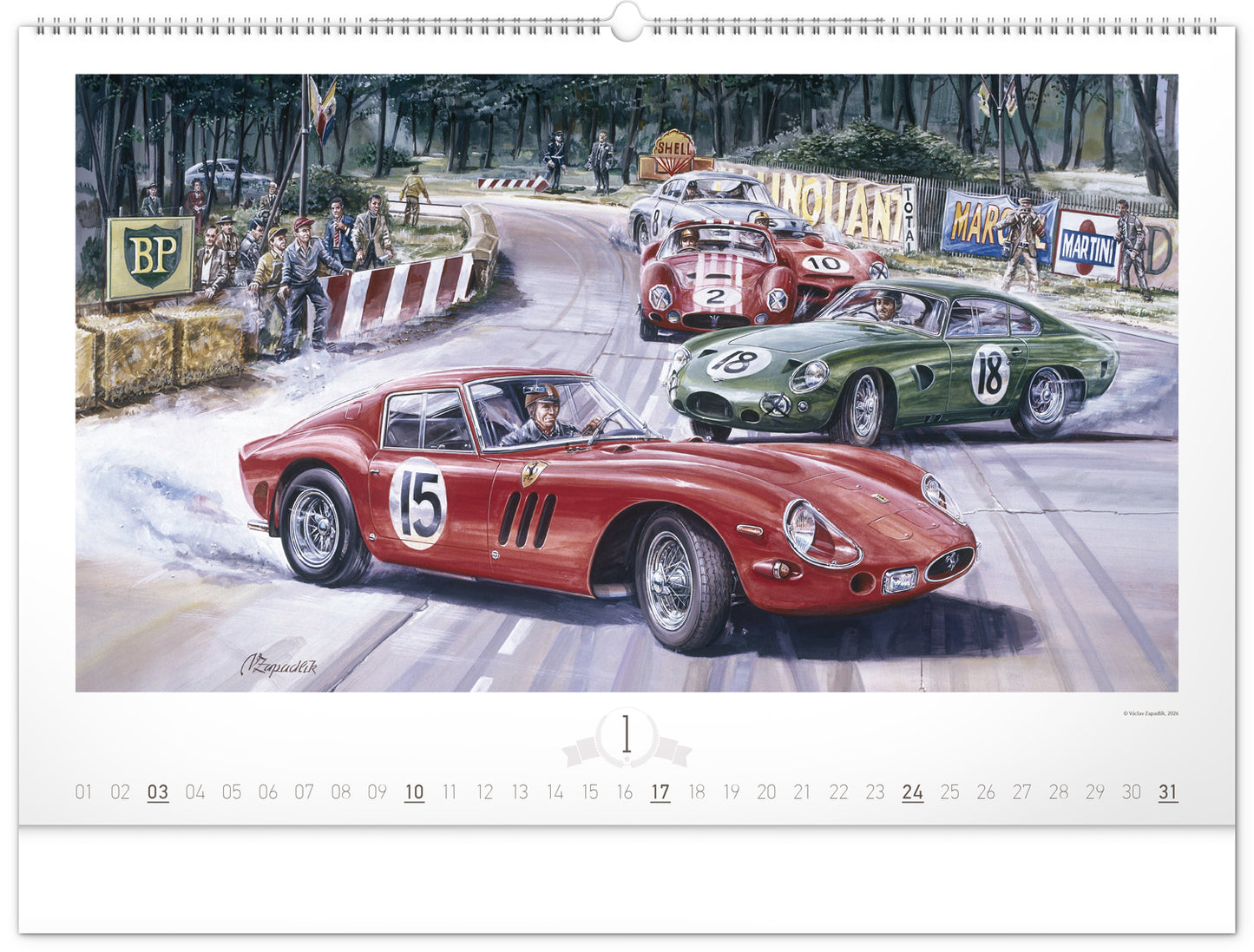 Wandkalender Oldtimer – Václav Zapadlík 2027, 64 x 42 cm