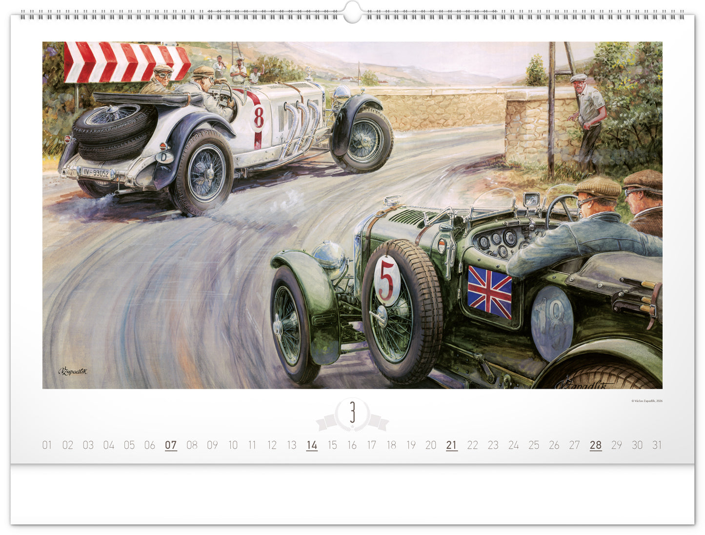 Wandkalender Oldtimer – Václav Zapadlík 2027, 64 x 42 cm