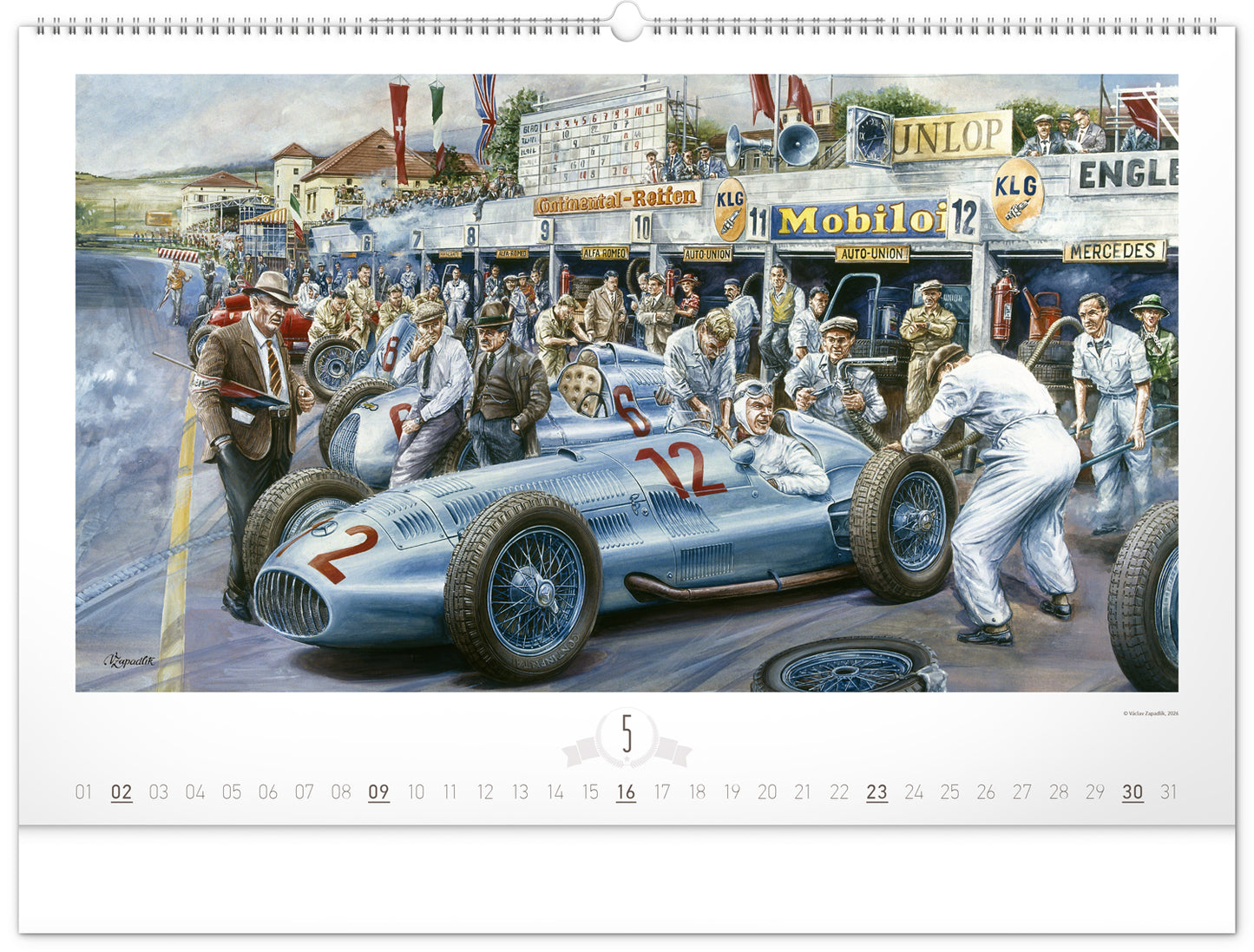 Wandkalender Oldtimer – Václav Zapadlík 2027, 64 x 42 cm