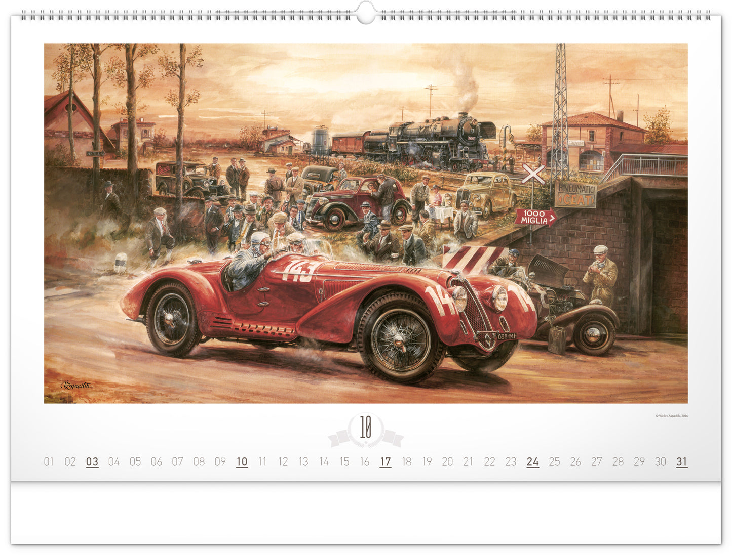 Wandkalender Oldtimer – Václav Zapadlík 2027, 64 x 42 cm
