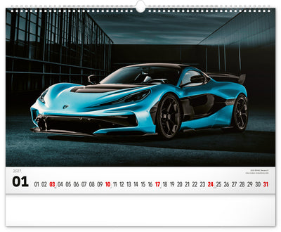 Wandkalender Autos 2027, 48 x 33 cm