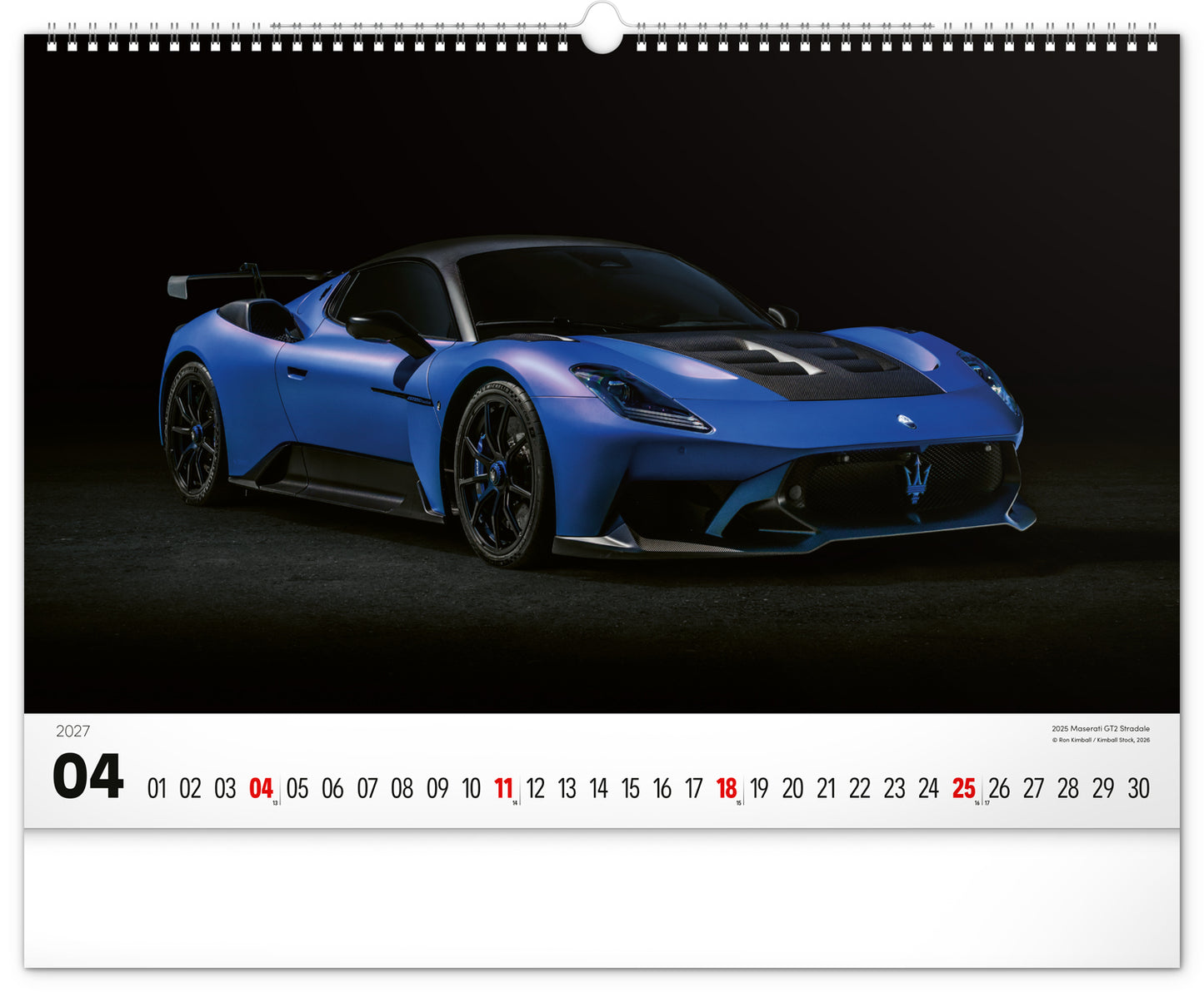 Wandkalender Autos 2027, 48 x 33 cm