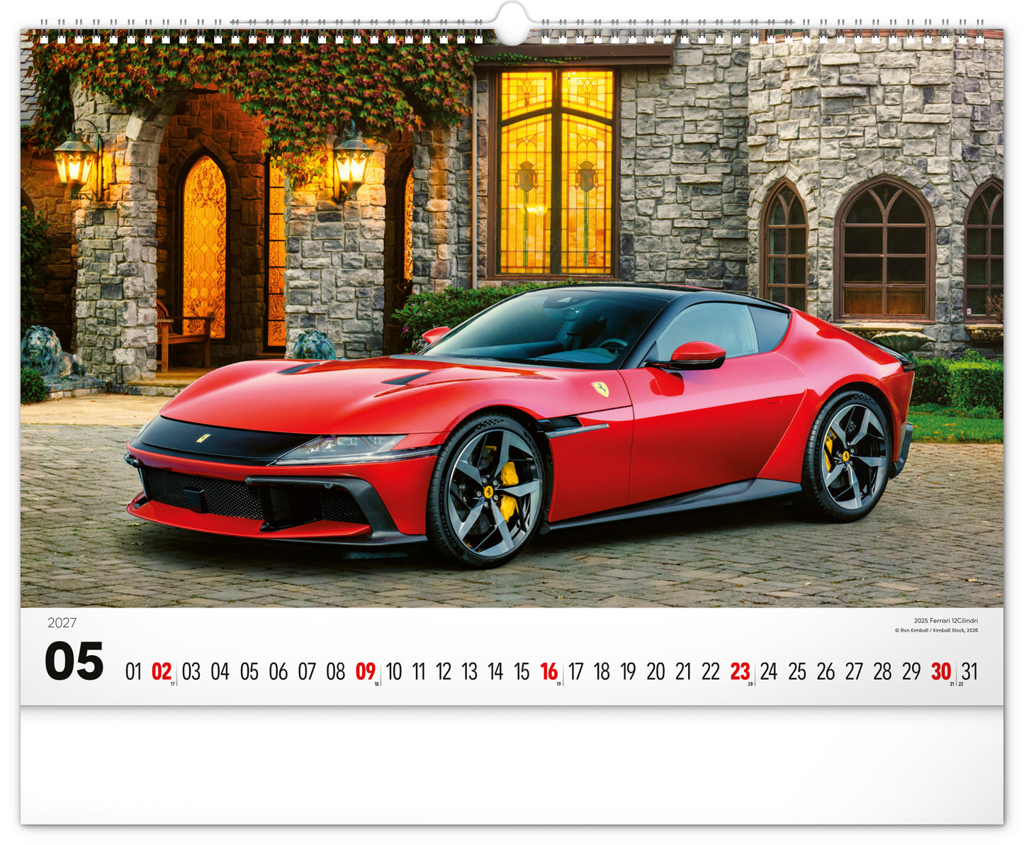 Wandkalender Autos 2027, 48 x 33 cm