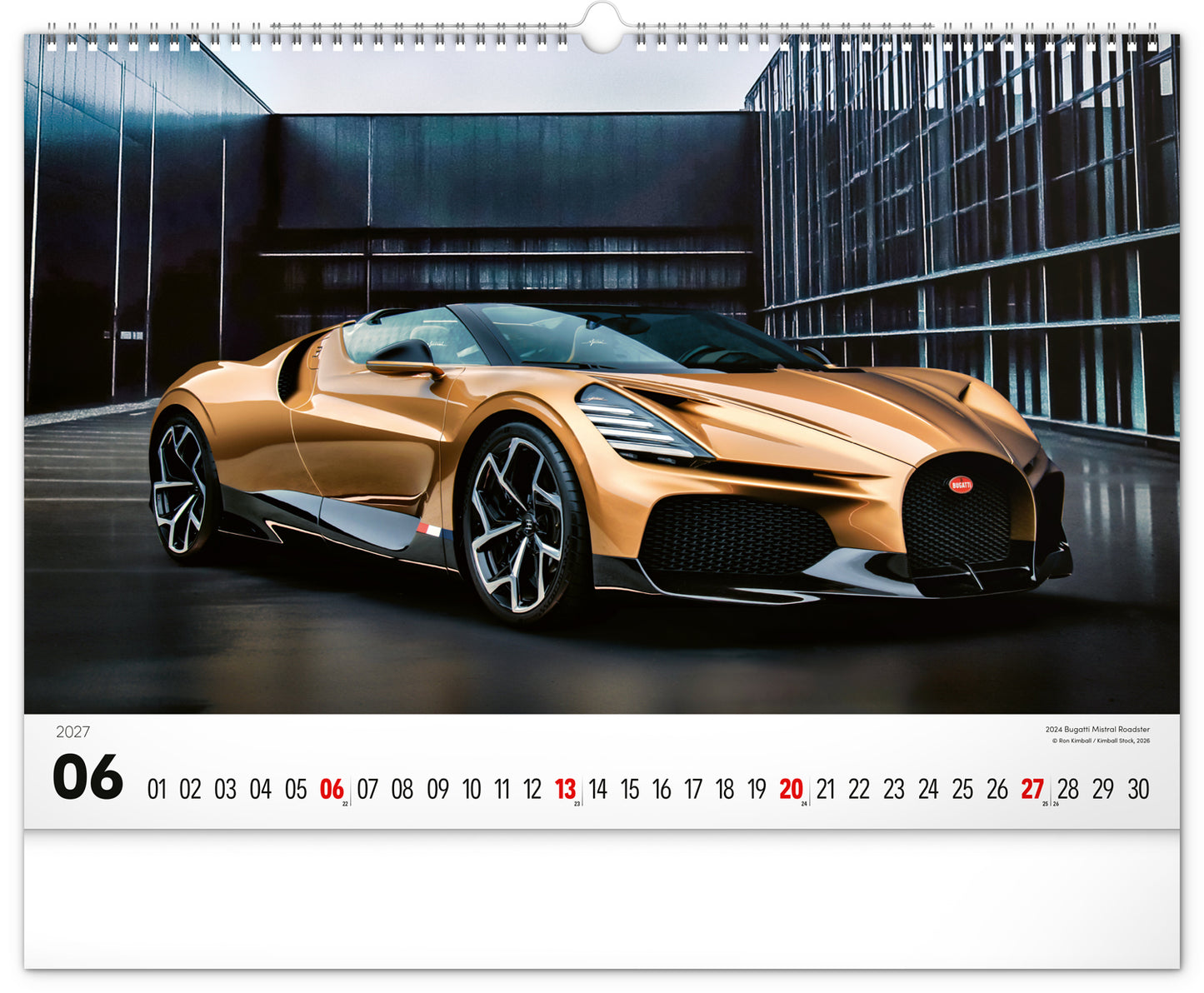 Wandkalender Autos 2027, 48 x 33 cm