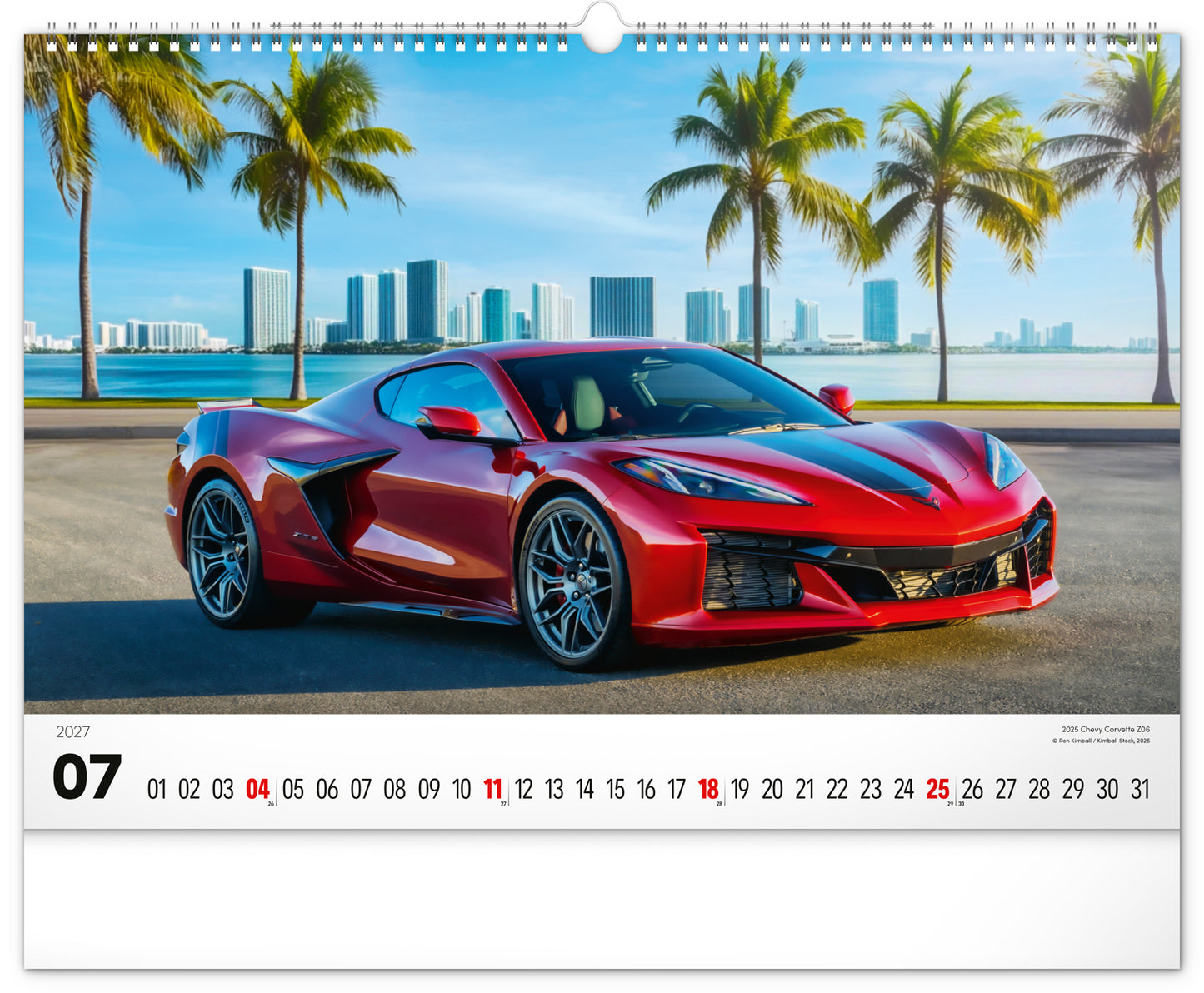 Wandkalender Autos 2027, 48 x 33 cm