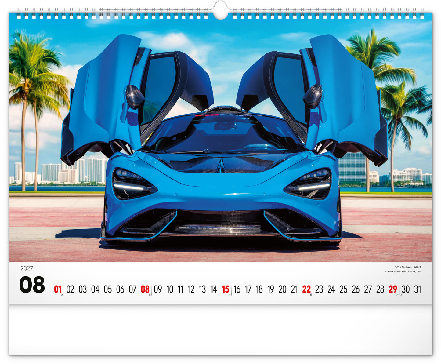 Wandkalender Autos 2027, 48 x 33 cm