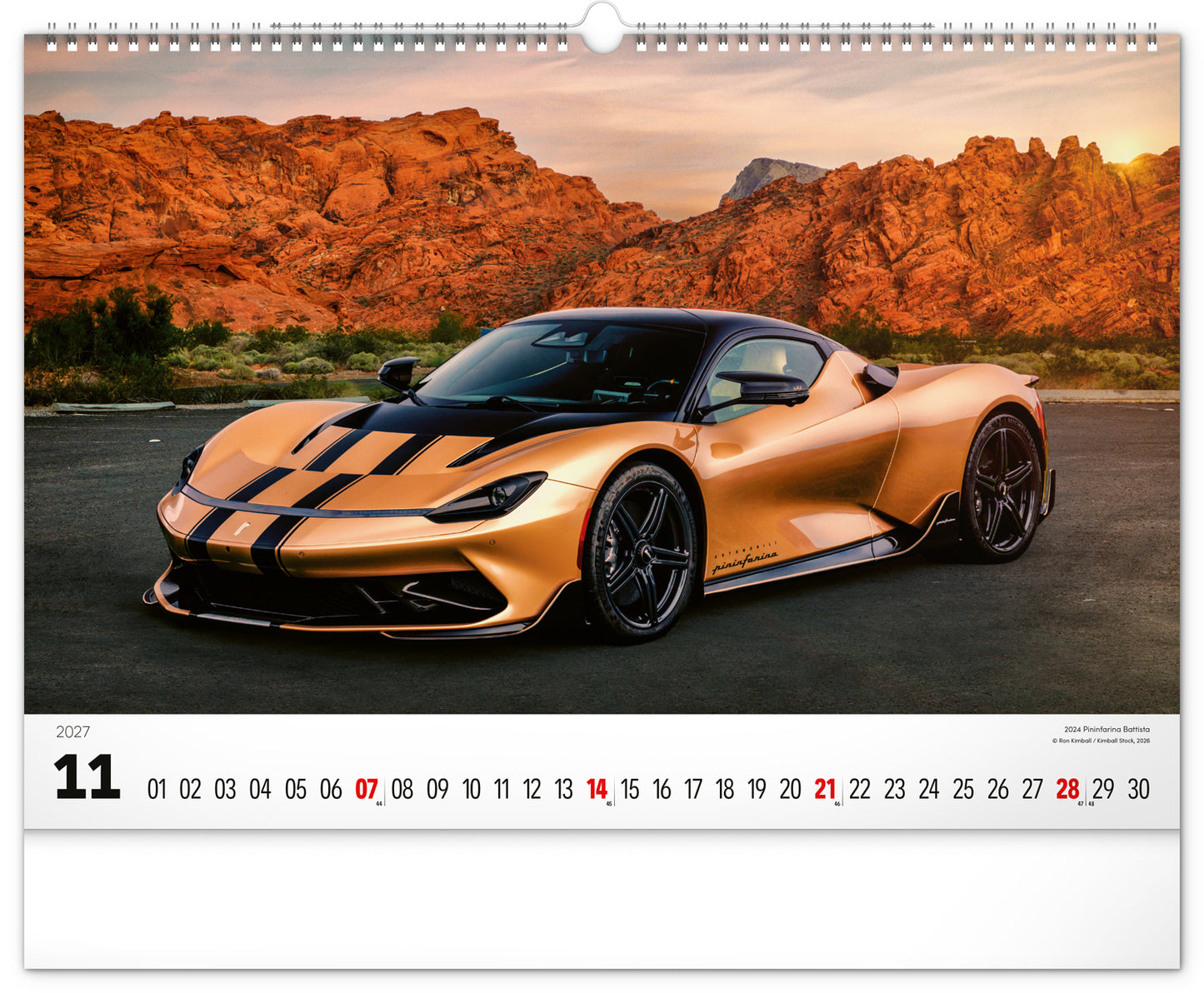 Wandkalender Autos 2027, 48 x 33 cm