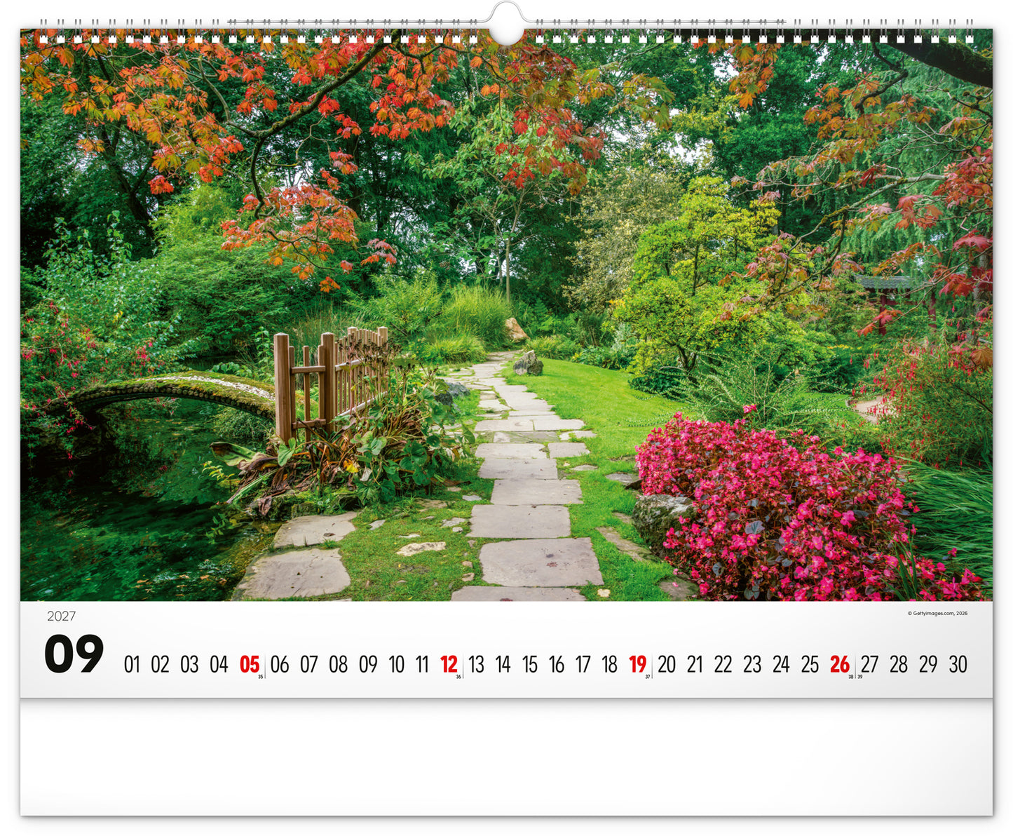 Wandkalender Gärten 2027, 48 x 33 cm