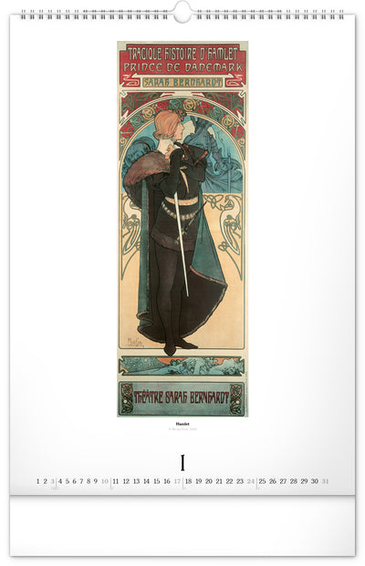 Wandkalender Alfons Mucha 2027, 33 x 46 cm