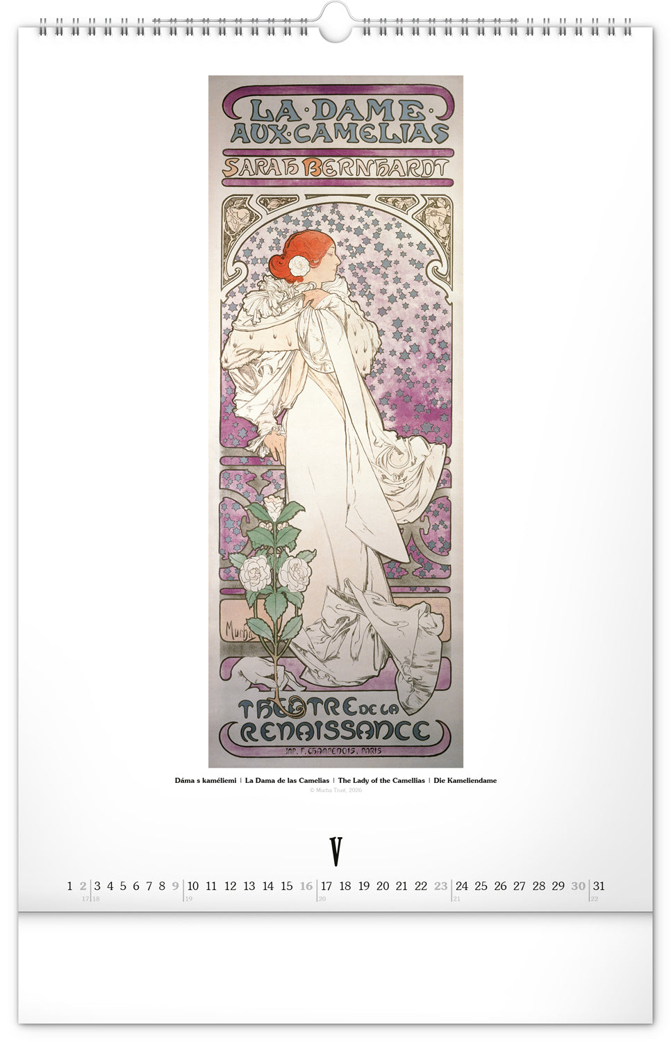 Wandkalender Alfons Mucha 2027, 33 x 46 cm