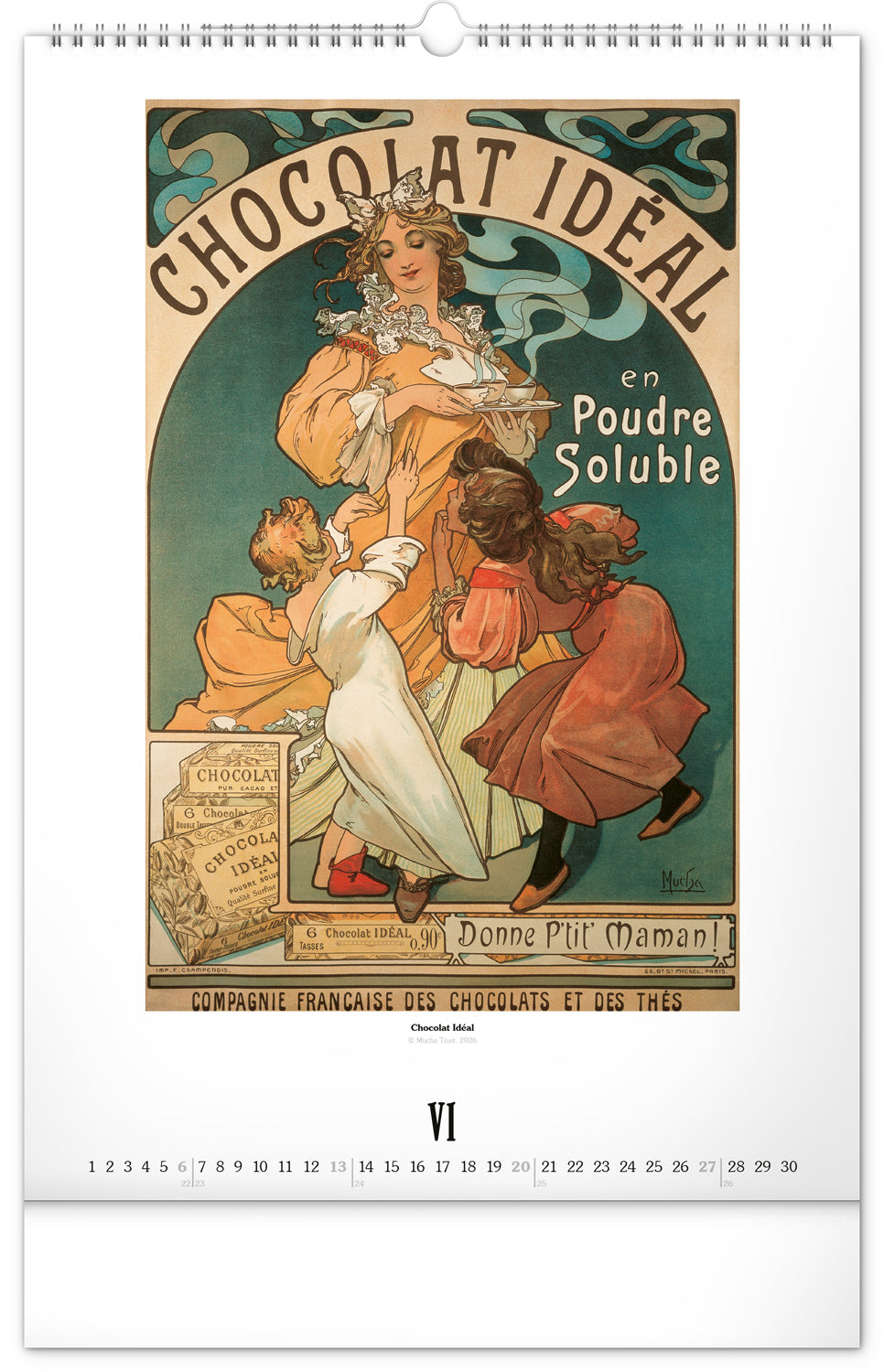 Wandkalender Alfons Mucha 2027, 33 x 46 cm