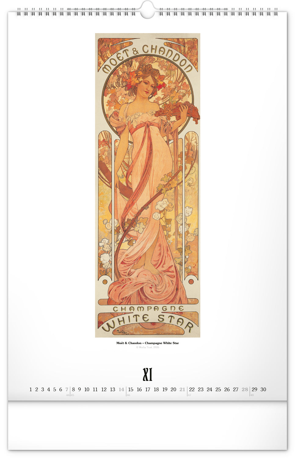 Wandkalender Alfons Mucha 2027, 33 x 46 cm