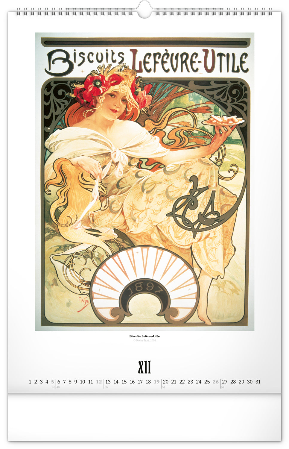 Wandkalender Alfons Mucha 2027, 33 x 46 cm