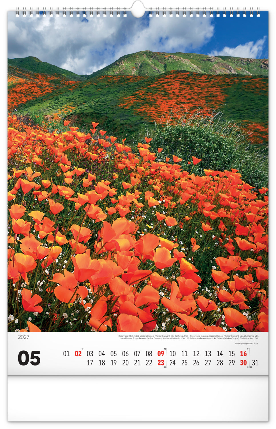 Wandkalender Berge 2027, 33 x 46 cm