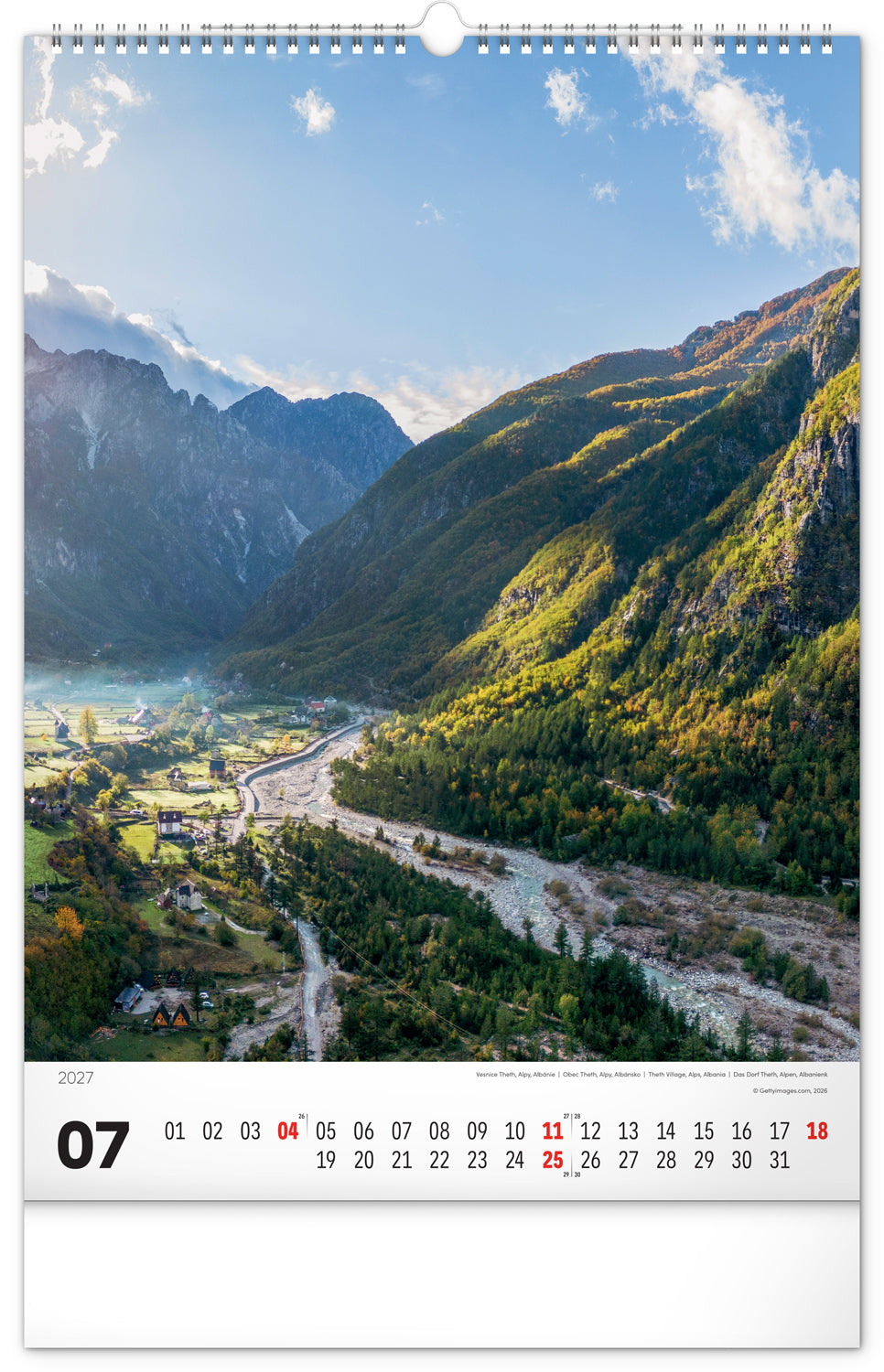 Wandkalender Berge 2027, 33 x 46 cm