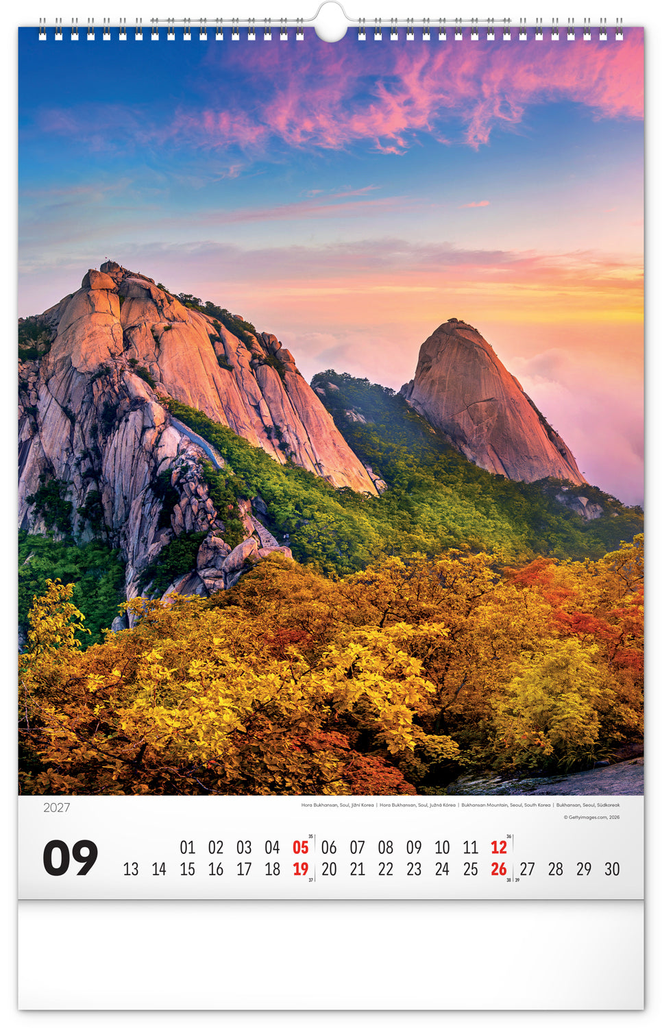 Wandkalender Berge 2027, 33 x 46 cm