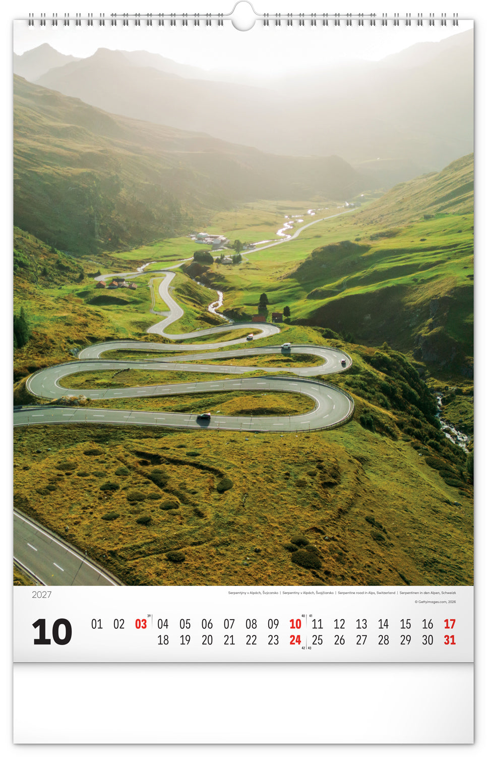 Wandkalender Berge 2027, 33 x 46 cm