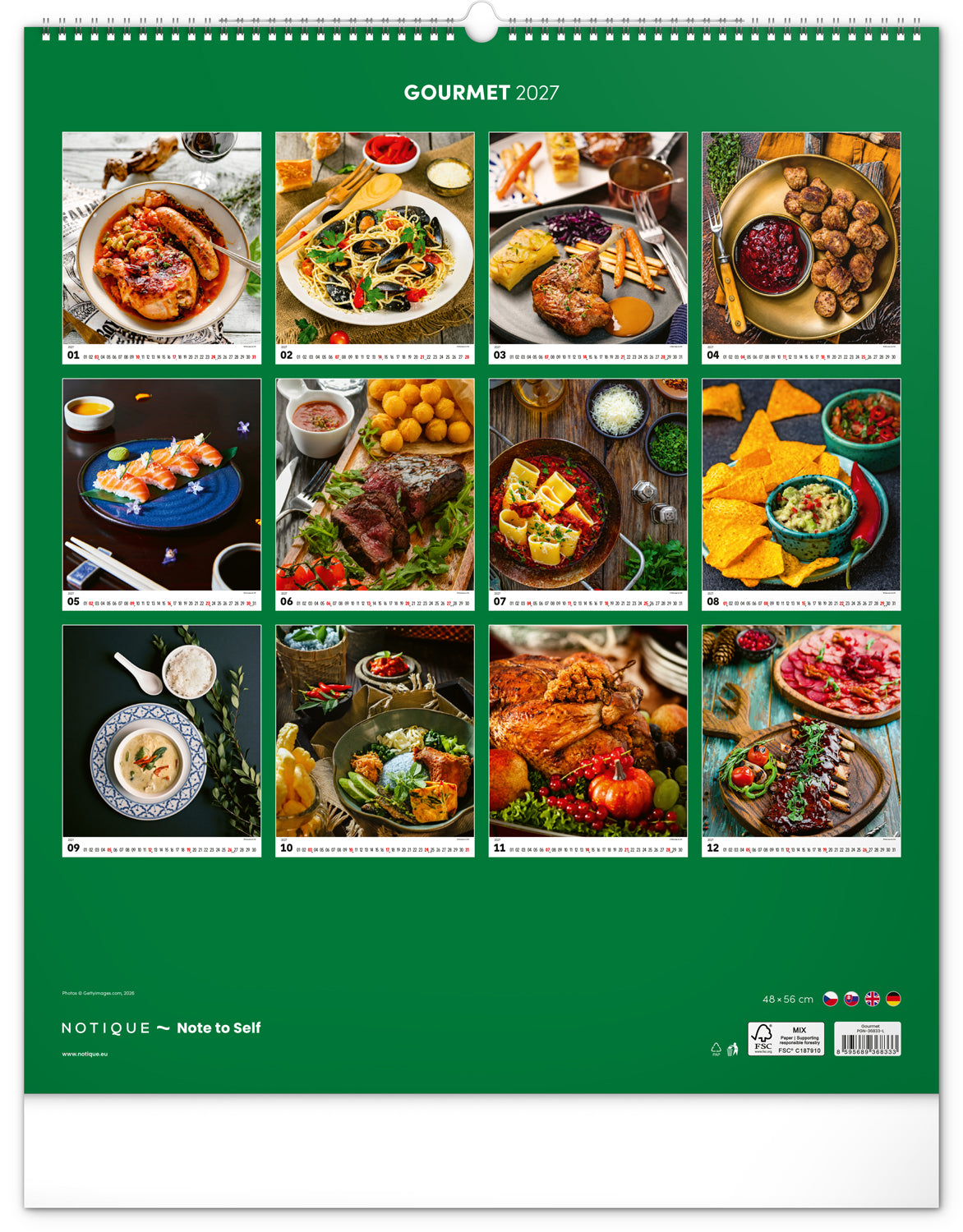 Wandkalender Gourmet 2027, 48 x 56 cm