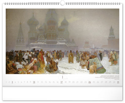 Wandkalender Slawisches Epos – Alfons Mucha 2027, 48 x 33 cm