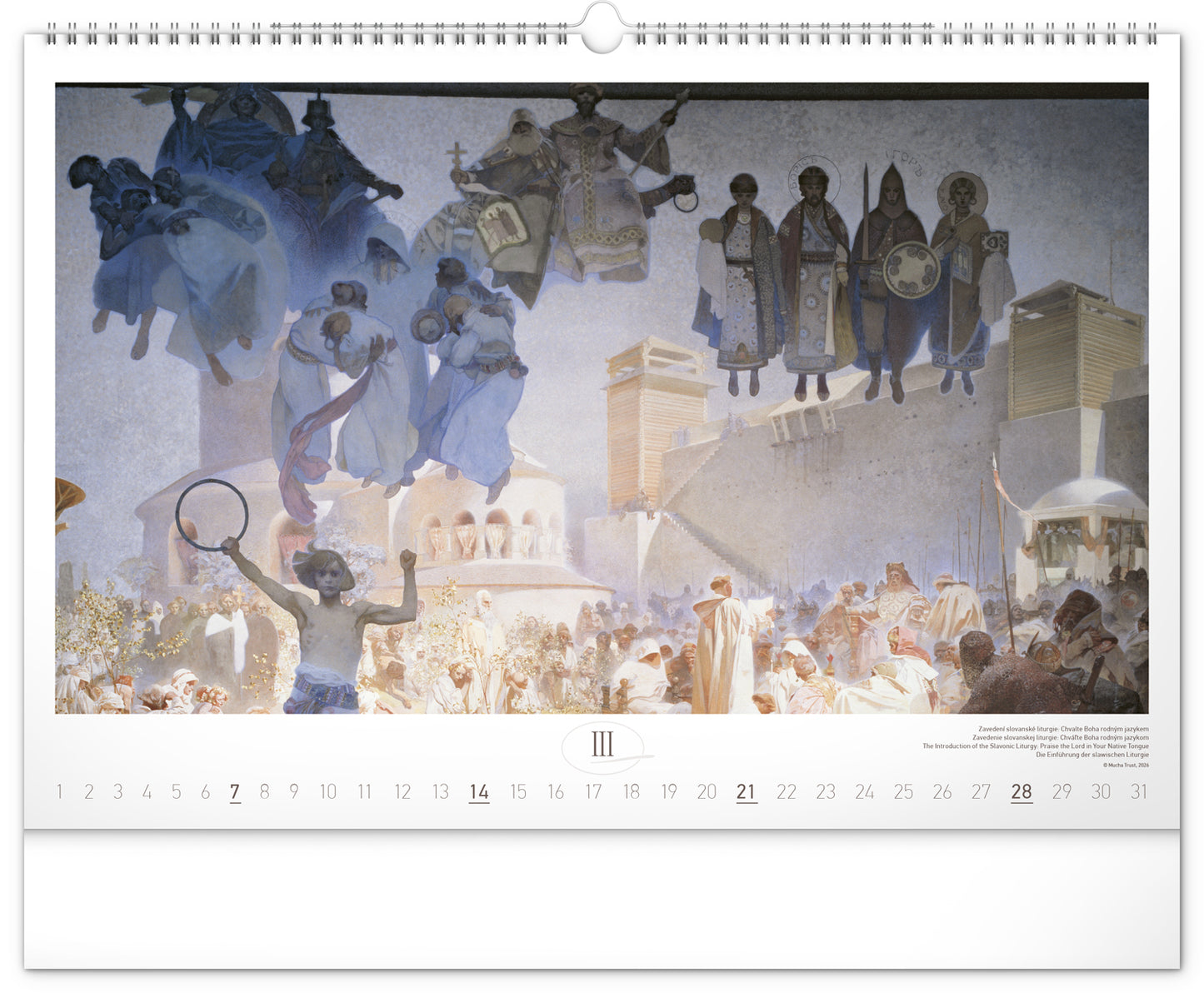 Wandkalender Slawisches Epos – Alfons Mucha 2027, 48 x 33 cm