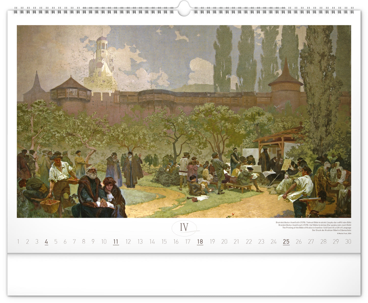 Wandkalender Slawisches Epos – Alfons Mucha 2027, 48 x 33 cm