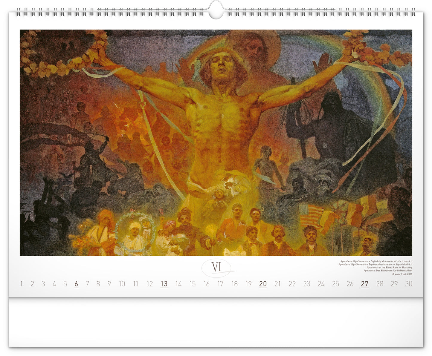 Wandkalender Slawisches Epos – Alfons Mucha 2027, 48 x 33 cm