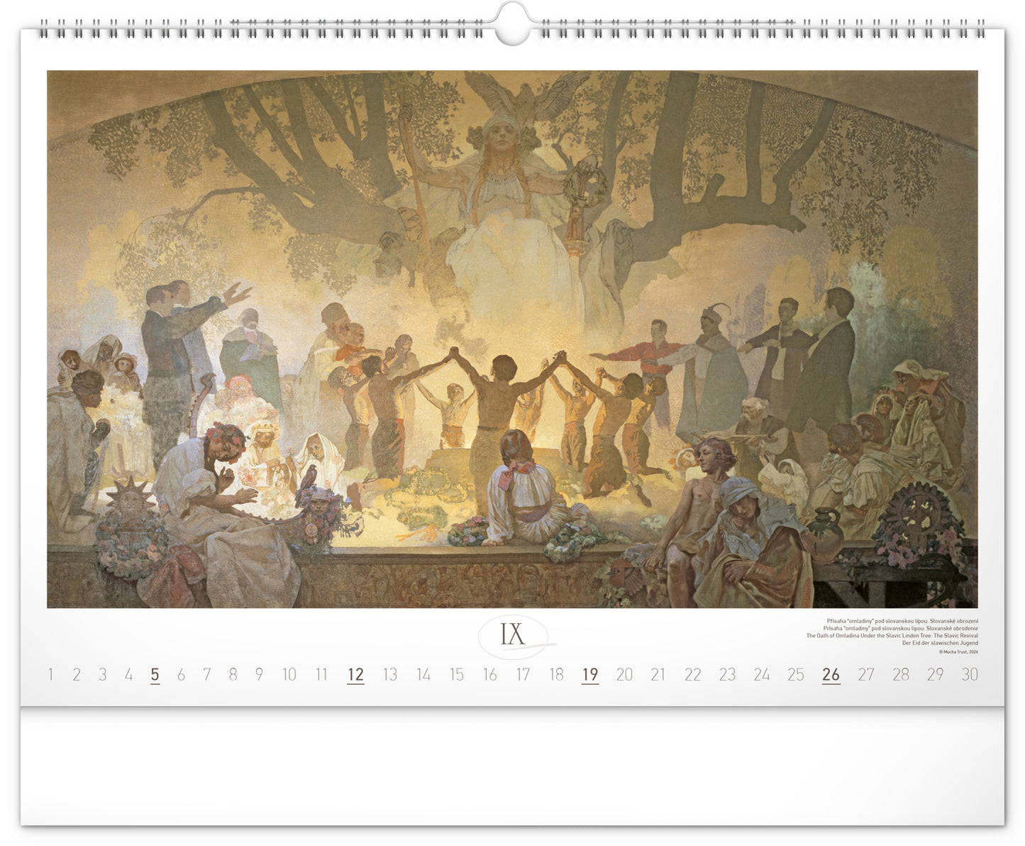 Wandkalender Slawisches Epos – Alfons Mucha 2027, 48 x 33 cm