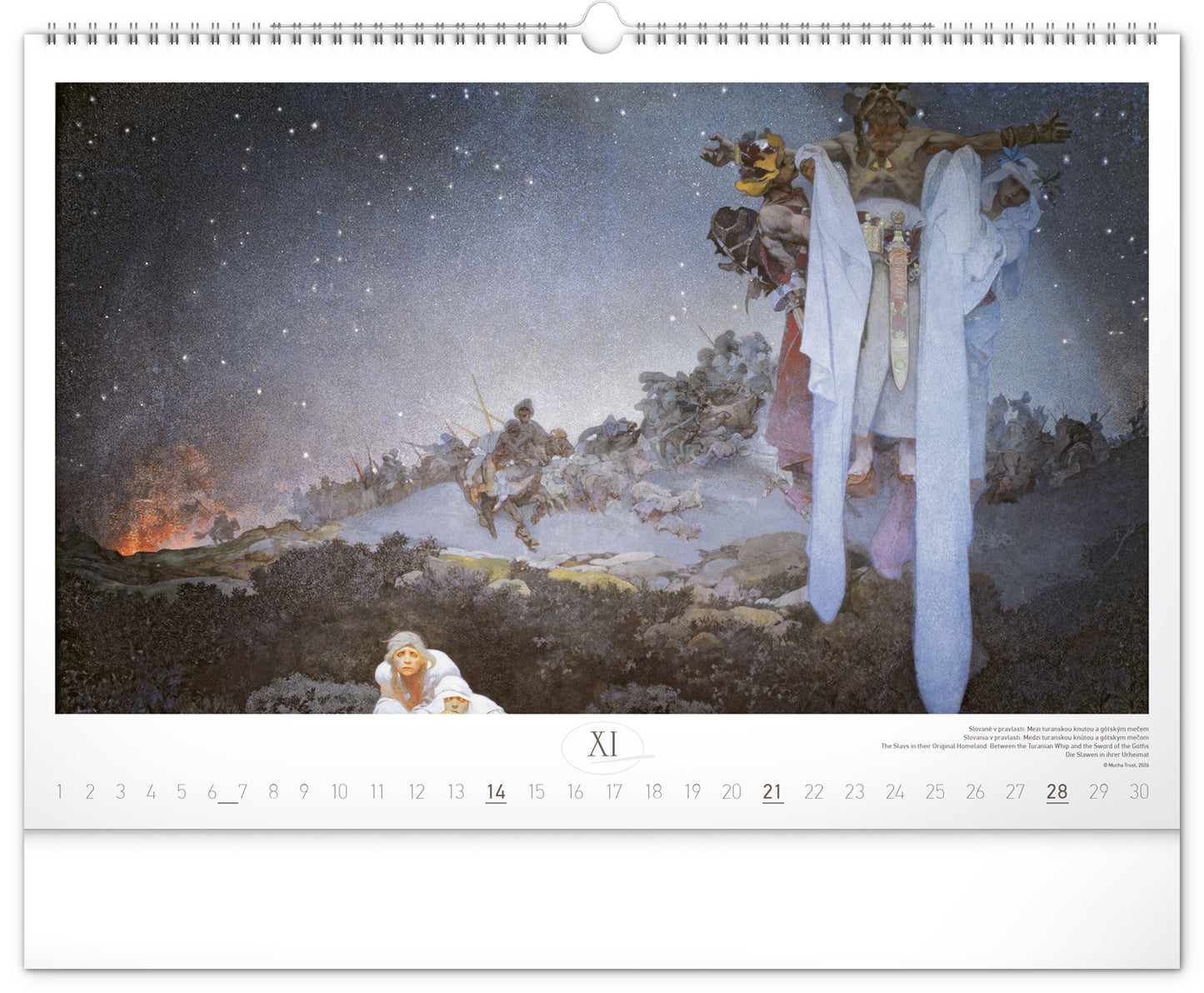 Wandkalender Slawisches Epos – Alfons Mucha 2027, 48 x 33 cm