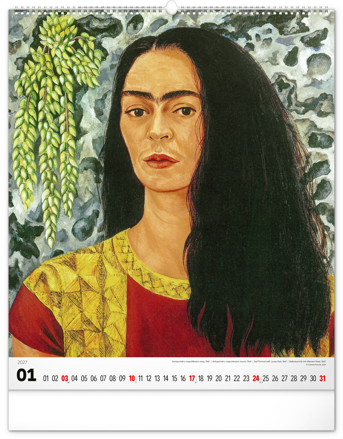 Wandkalender Frida Kahlo 2027, 48 x 56 cm