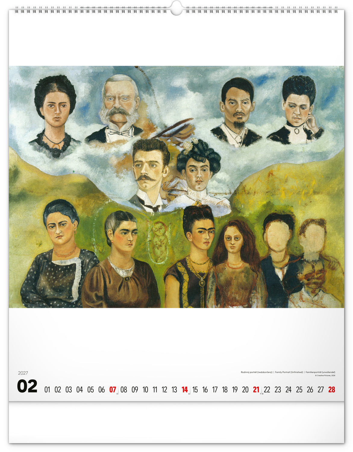 Wandkalender Frida Kahlo 2027, 48 x 56 cm