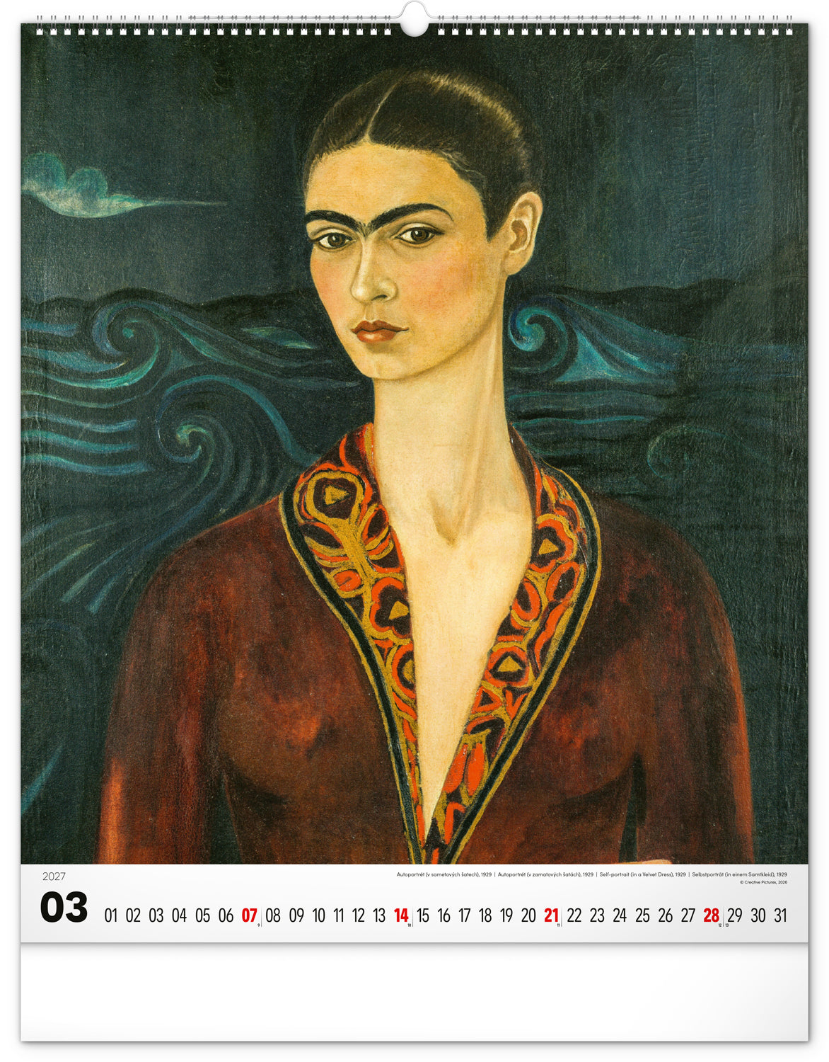 Wandkalender Frida Kahlo 2027, 48 x 56 cm